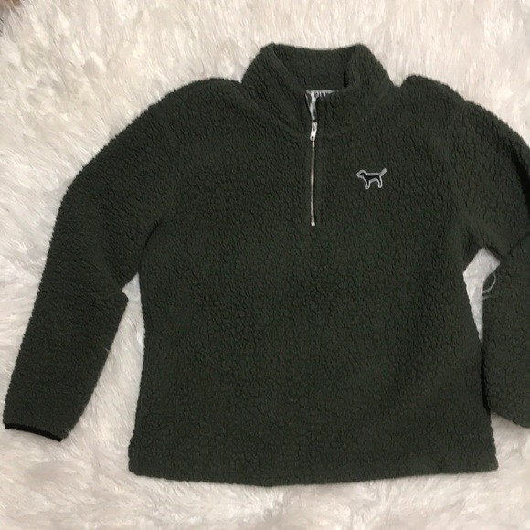 PINK Victoria's Secret Tops - Victoria secret pink half zip Sherpa